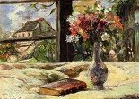 Поль Гоген Натюрморт с вазой цветов у окна-1881